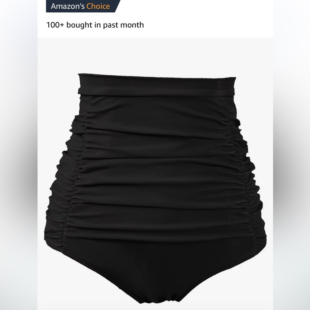 High Waist Ruched Swim Bottoms